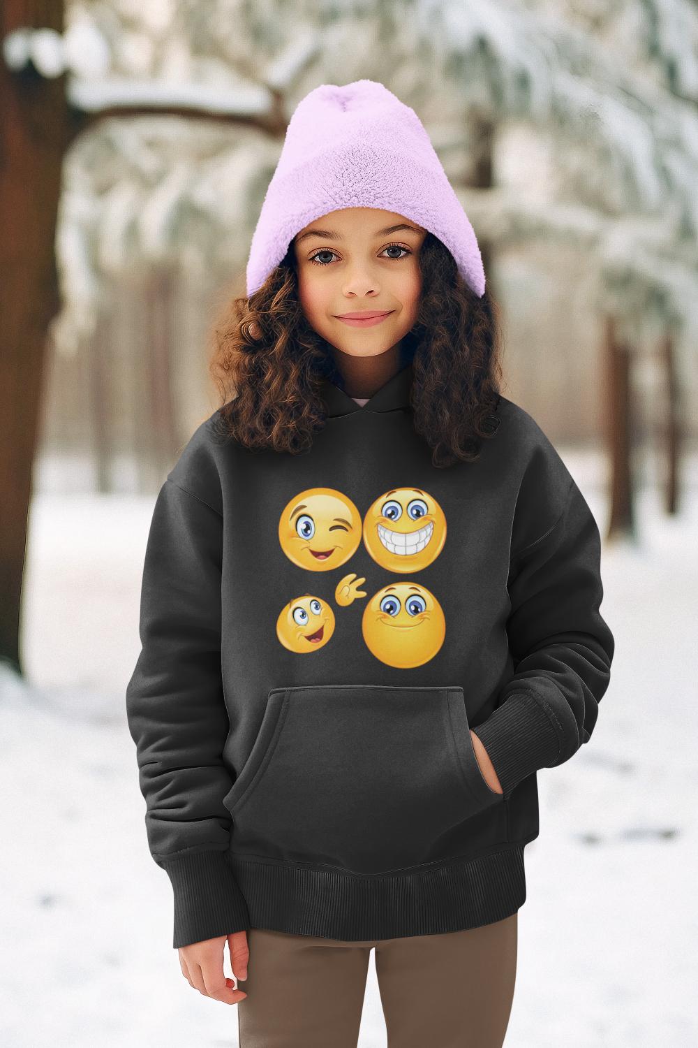 Girl's Smile Emoticon Hoodie Sweatshirt