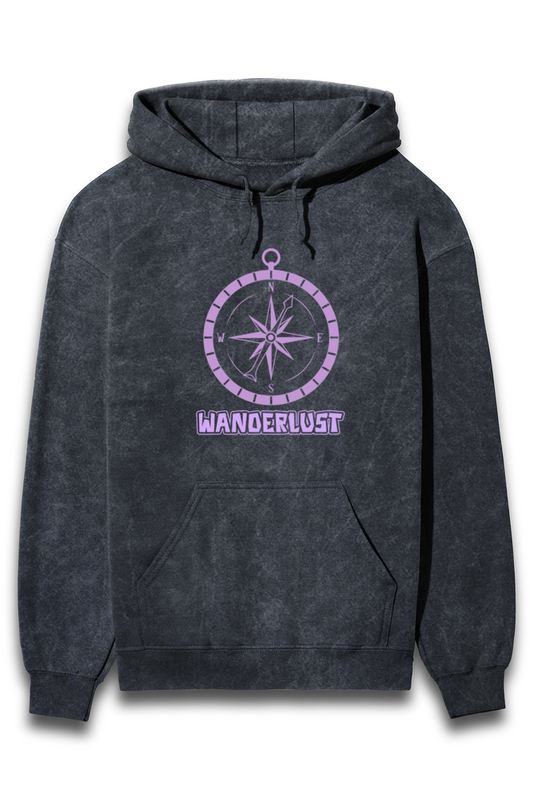 Men's Wanderlust Acid Wash Hoodie Sweatshirt