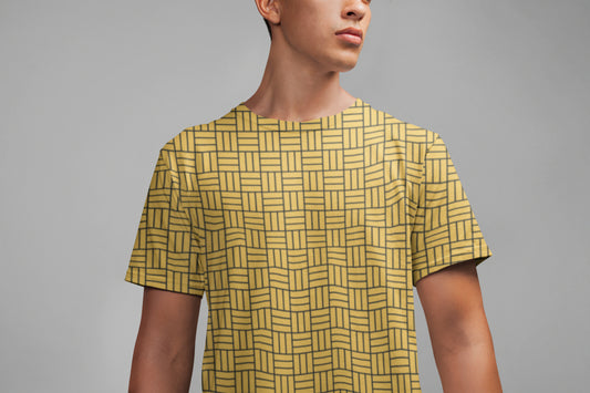 Men's All Over Print Line pattern T-shirt