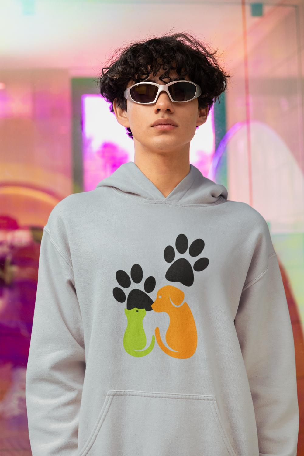 Men's Cat and Dog Hoodie Sweatshirt