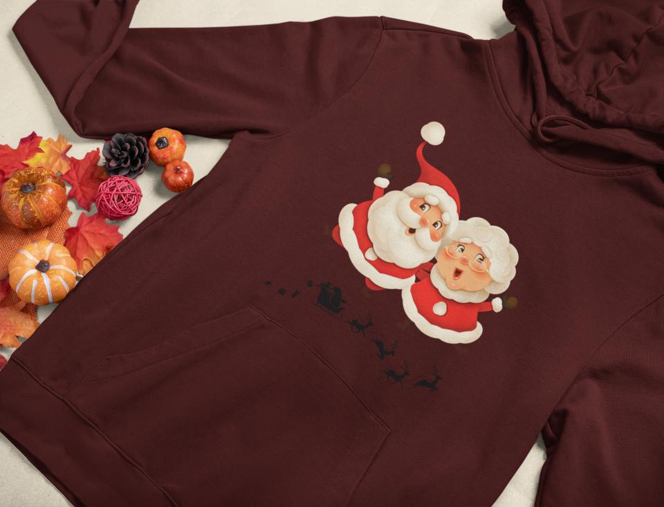 Men's Santa Couple Hoodie Sweatshirt