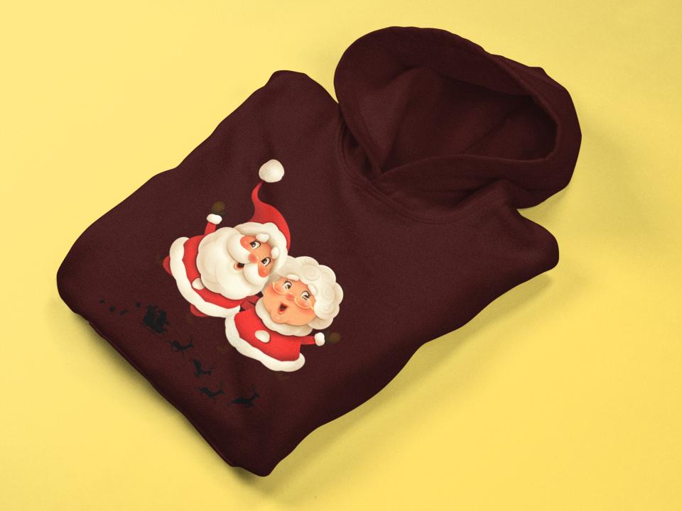 Men's Santa Couple Hoodie Sweatshirt