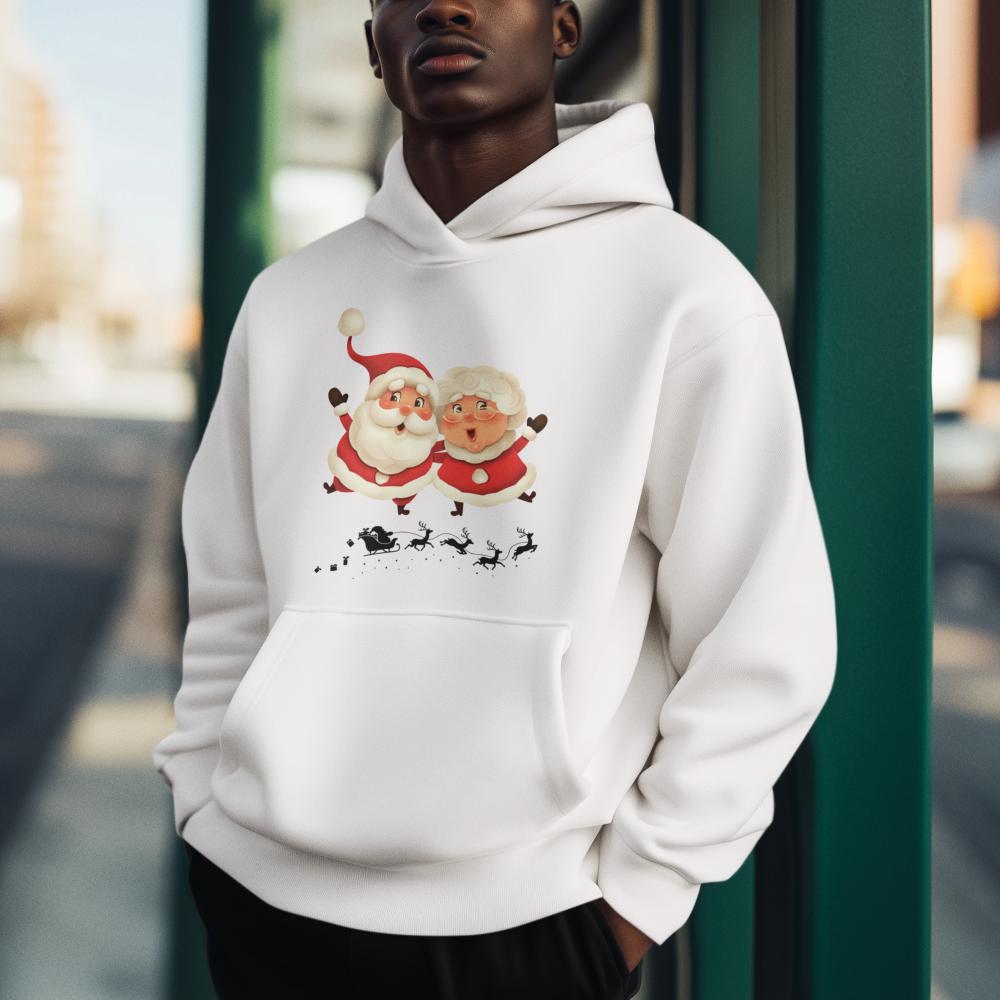 Men's Santa Couple Hoodie Sweatshirt