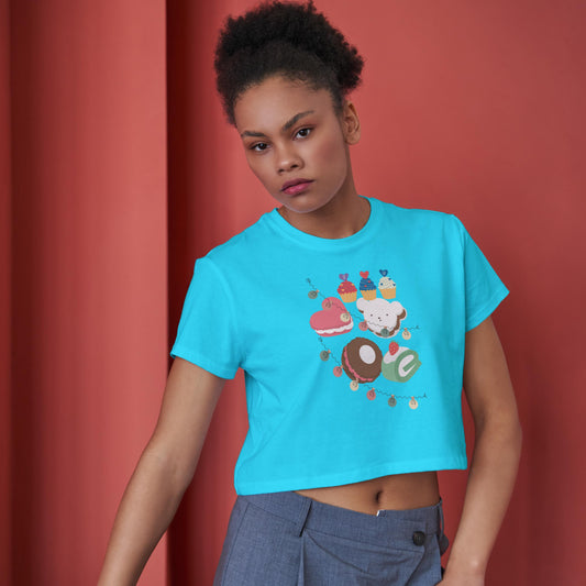 Women's Round Neck CupCake Crop Top