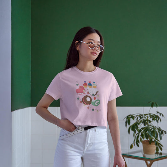 Women's Round Neck CupCake Crop Top