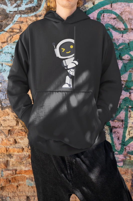 Men's AI Robot Oversized Hooded Sweatshirt