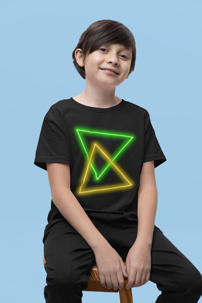 Kid's Glowing Double Triangle Unisex T-shirt