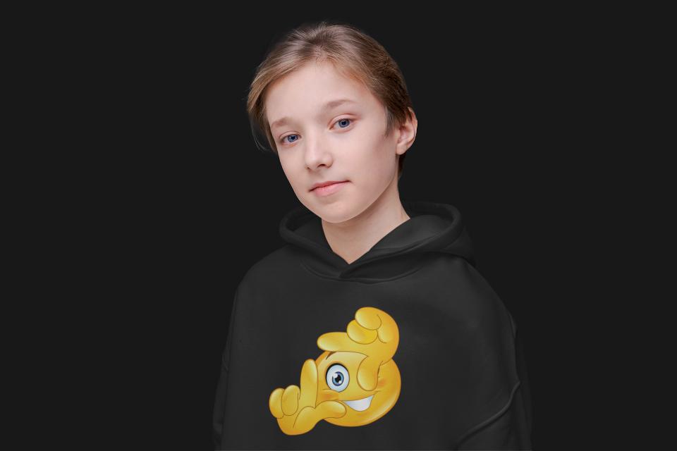 Girl's Frame of Finger Emoji Hoodie Sweatshirt