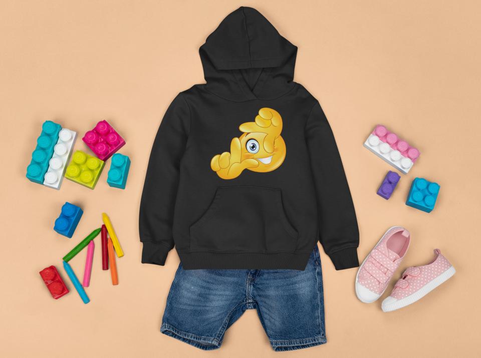 Girl's Frame of Finger Emoji Hoodie Sweatshirt