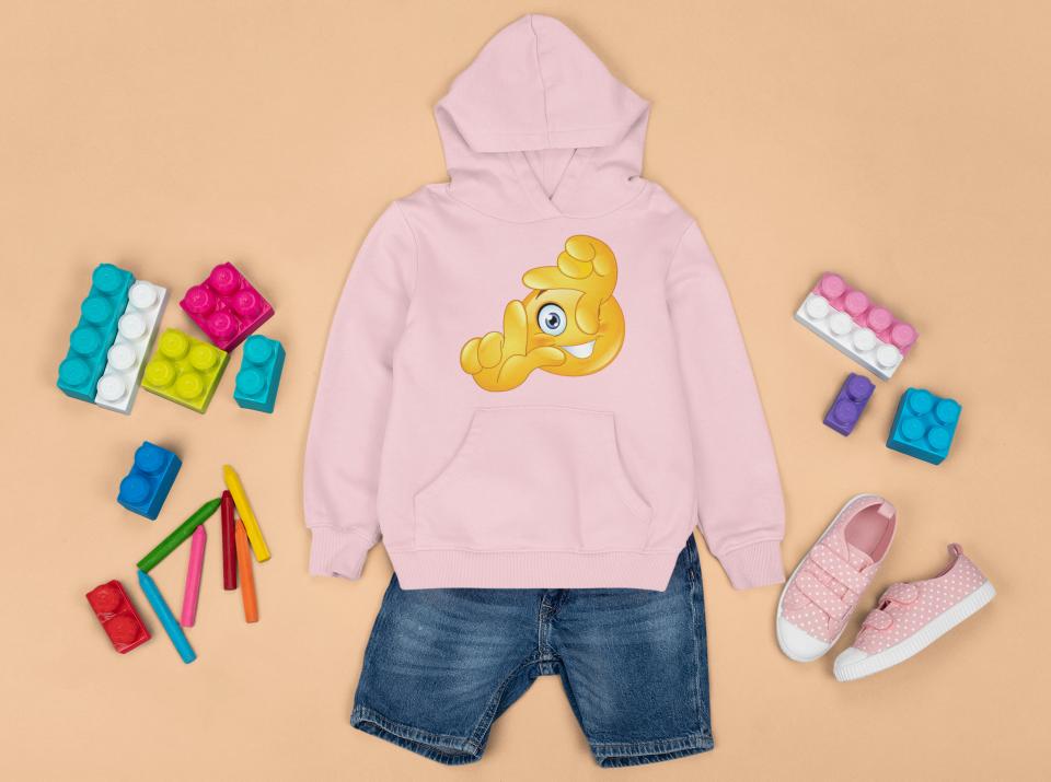 Girl's Frame of Finger Emoji Hoodie Sweatshirt