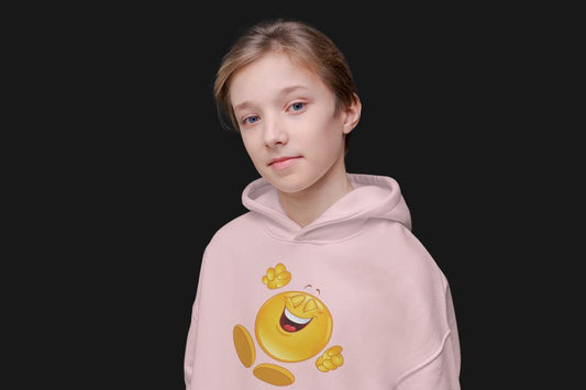 Girl's Happy Emoticon Hoodie Sweatshirt