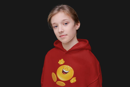 Girl's Happy Emoticon Hoodie Sweatshirt