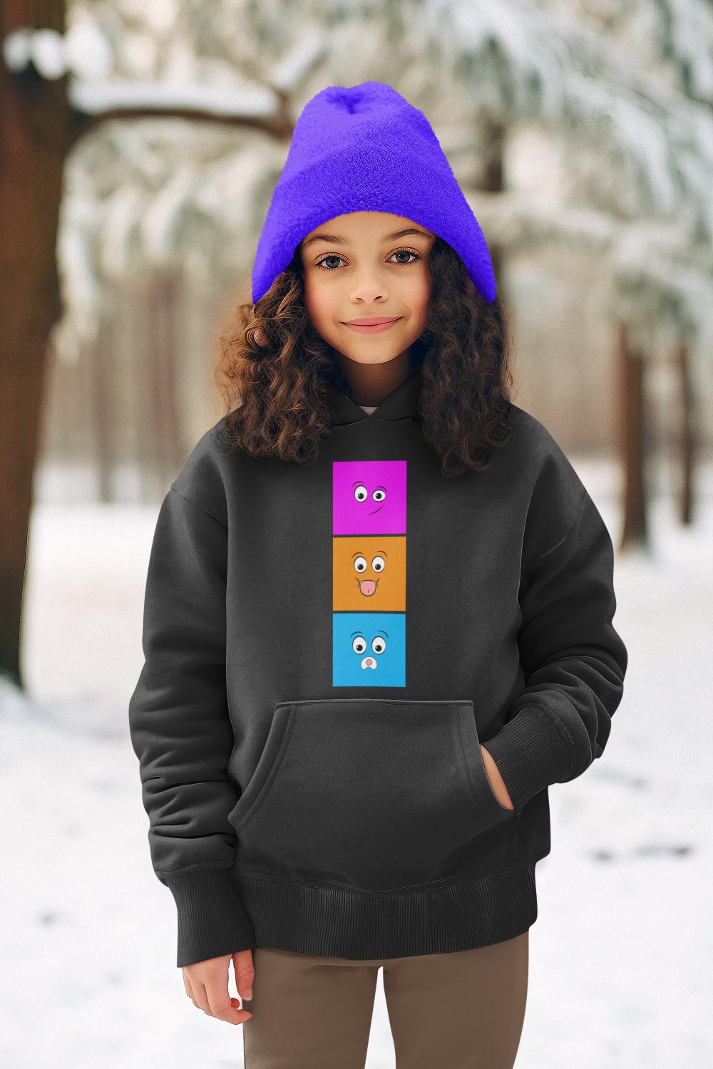 Girl's Smirk Emoji Hoodie Sweatshirt