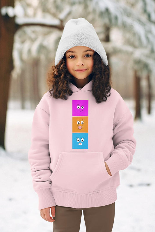 Girl's Smirk Emoji Hoodie Sweatshirt