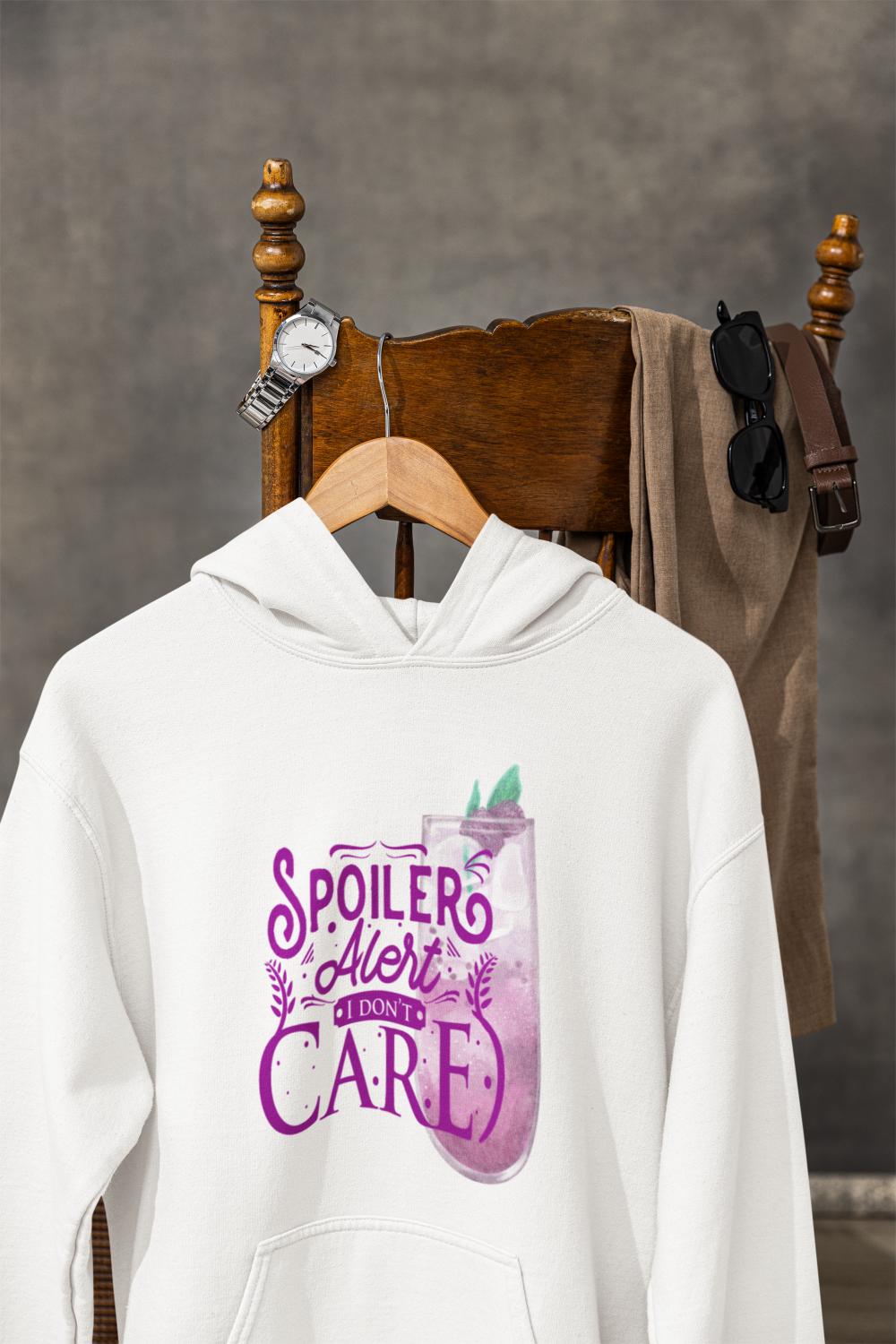 Men's Spoiler Alert Typography Hoodie Sweatshirt