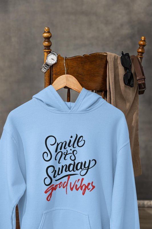 Men's Sunday Smile Typography Hoodie Sweatshirt