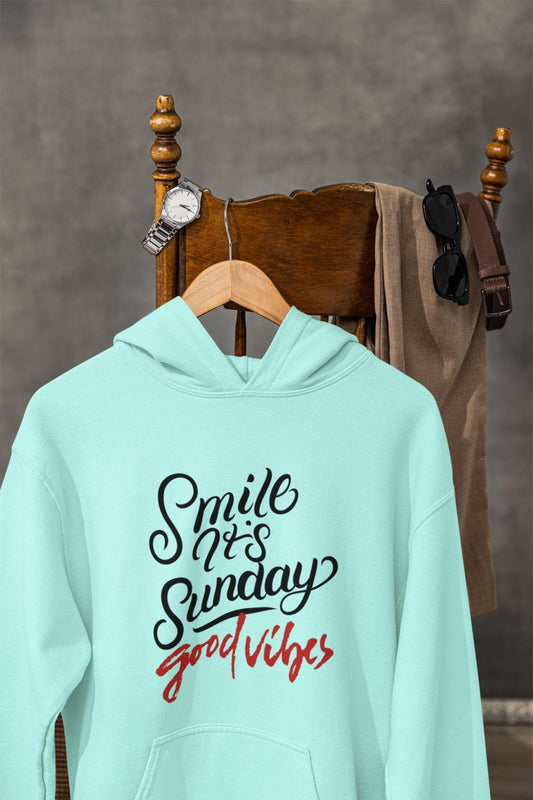 Men's Sunday Smile Typography Hoodie Sweatshirt