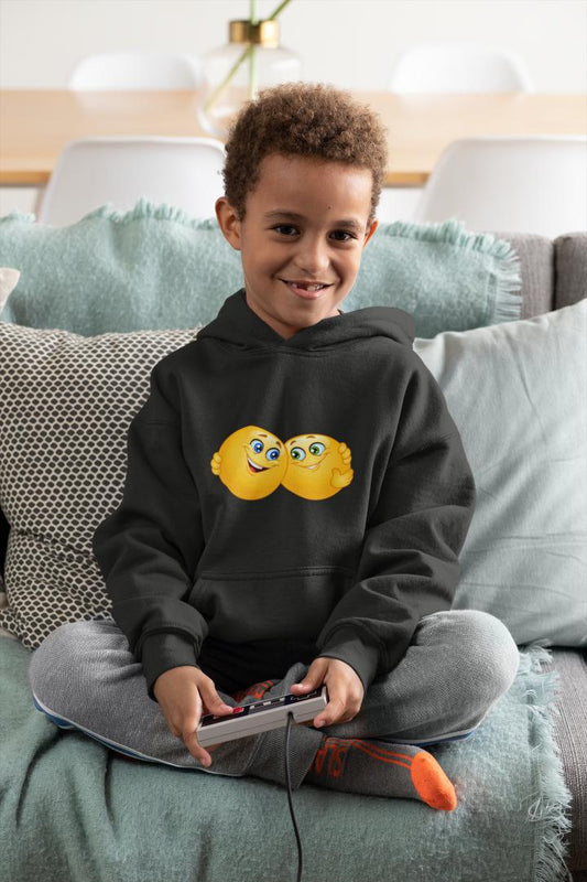 Boy's Happy Hugging Emoji Hoodie Sweatshirt