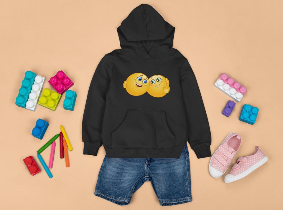 Boy's Happy Hugging Emoji Hoodie Sweatshirt