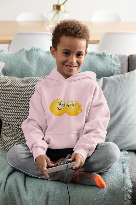 Boy's Happy Hugging Emoji Hoodie Sweatshirt