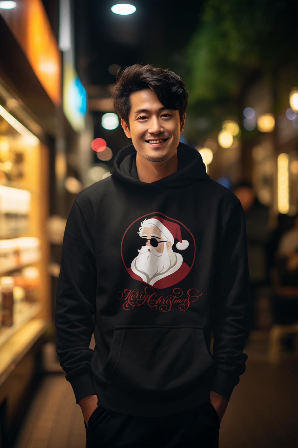 Men's Hipster Santa Hoodie Sweatshirt