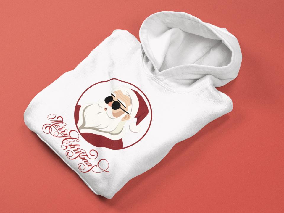 Men's Hipster Santa Hoodie Sweatshirt