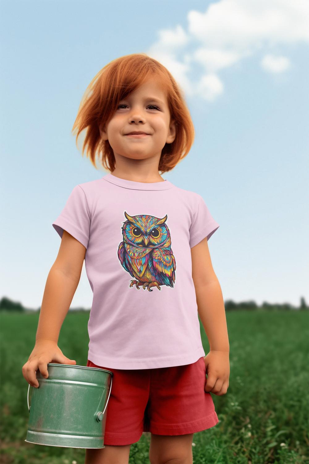 Kid's Colorful Owl Unisex T-shirt