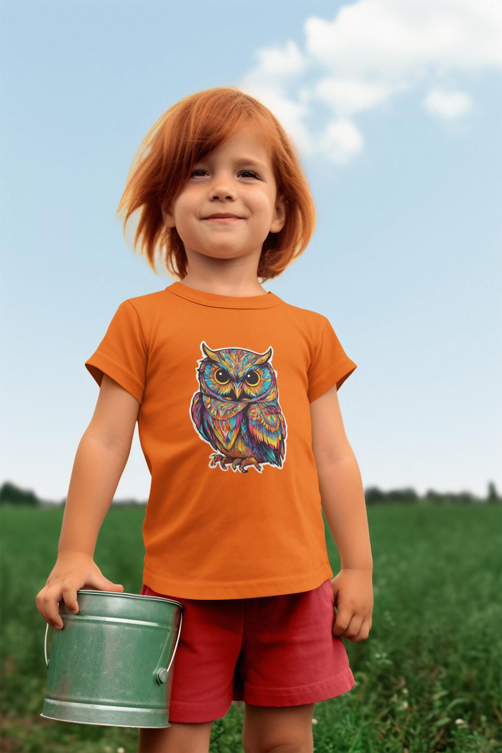 Kid's Colorful Owl Unisex T-shirt