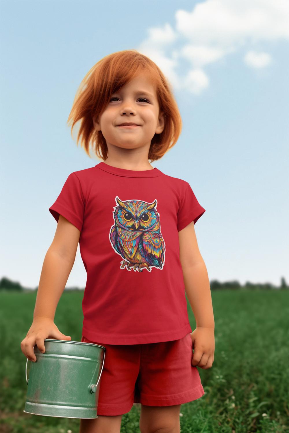 Kid's Colorful Owl Unisex T-shirt