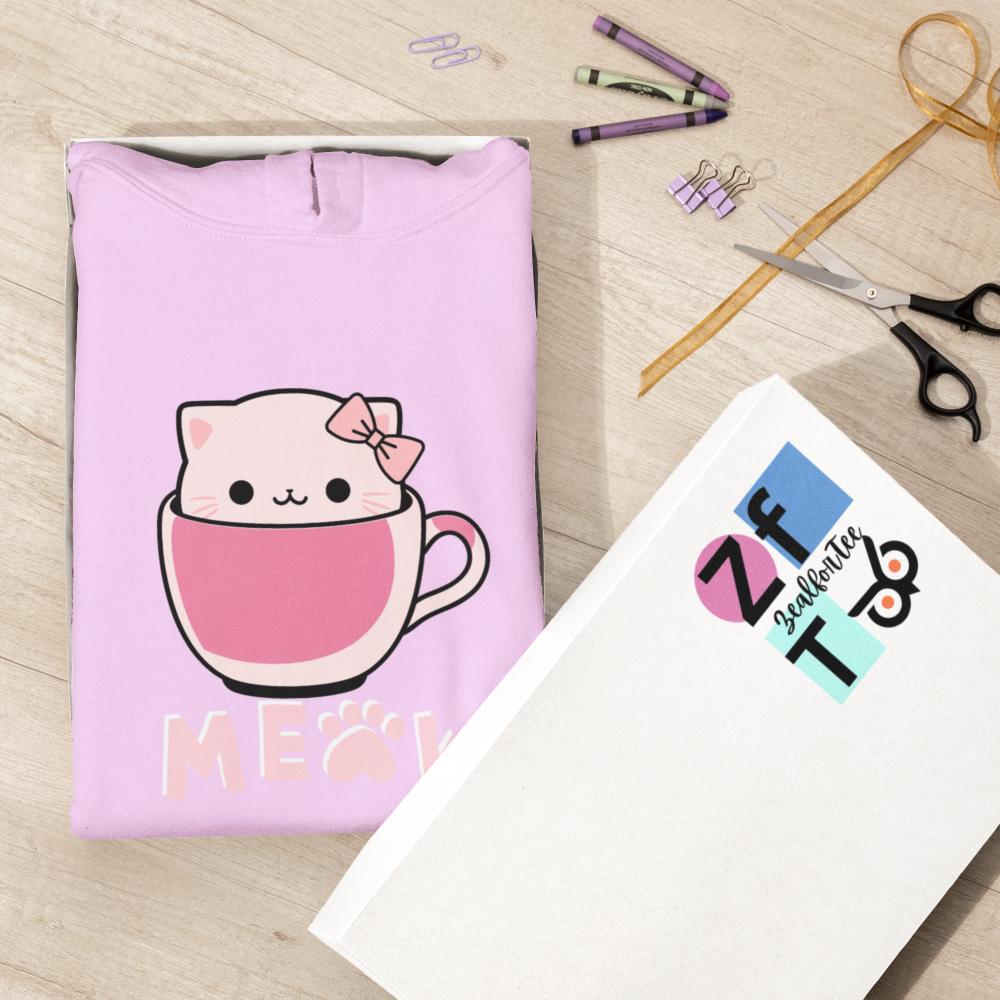 Girl's Hello Cup Kitty Hoodie Sweatshirt