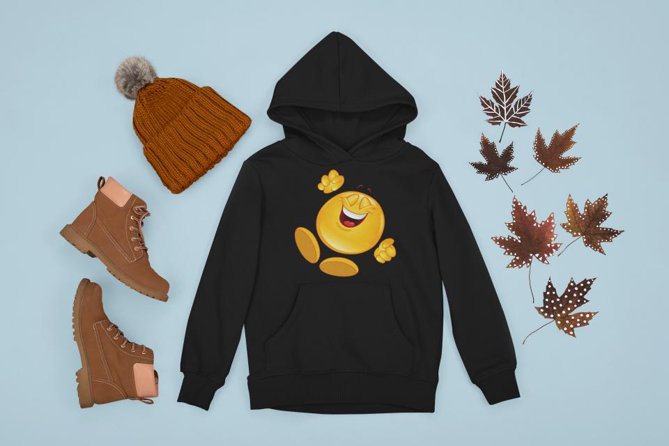 Boy's Happy Emoticon Hoodie Sweatshirt