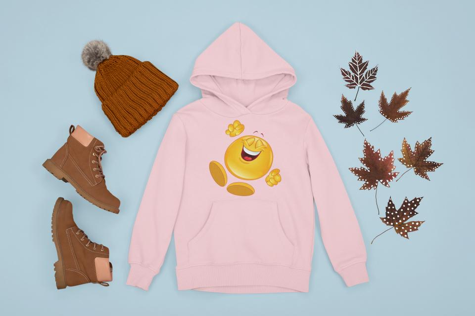 Boy's Happy Emoticon Hoodie Sweatshirt