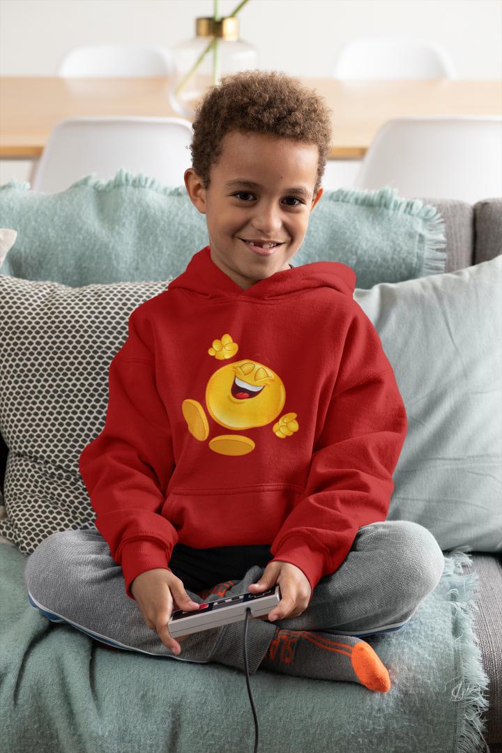 Boy's Happy Emoticon Hoodie Sweatshirt