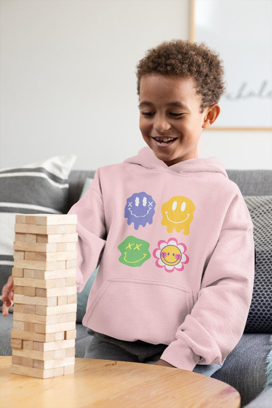 Boy's Melting Smile Emoji Hoodie Sweatshirt