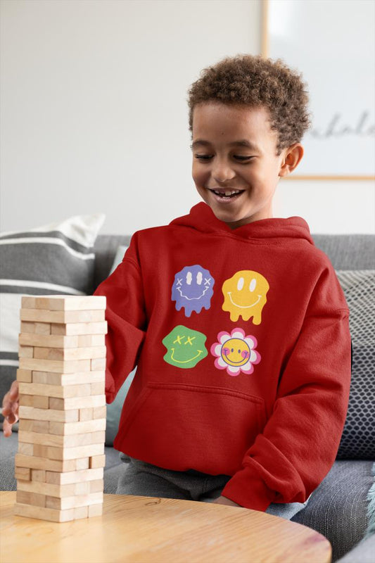 Boy's Melting Smile Emoji Hoodie Sweatshirt