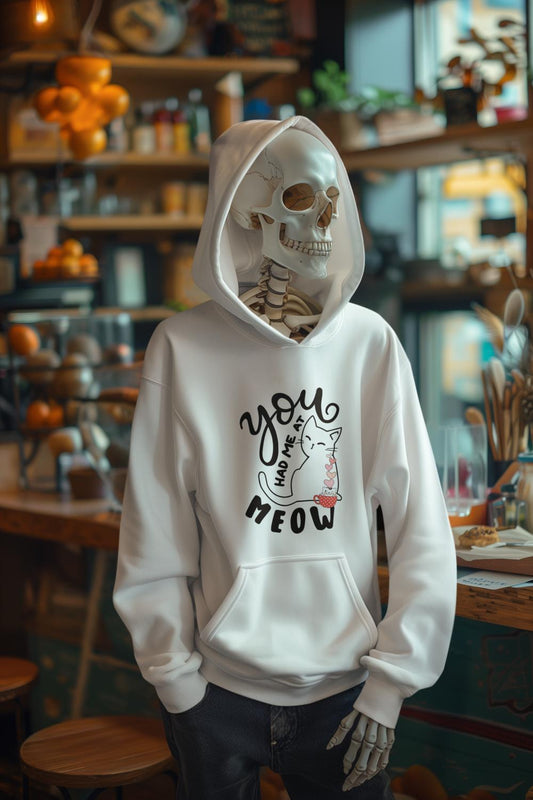 Men's Meow Typography Hoodie Sweatshirt