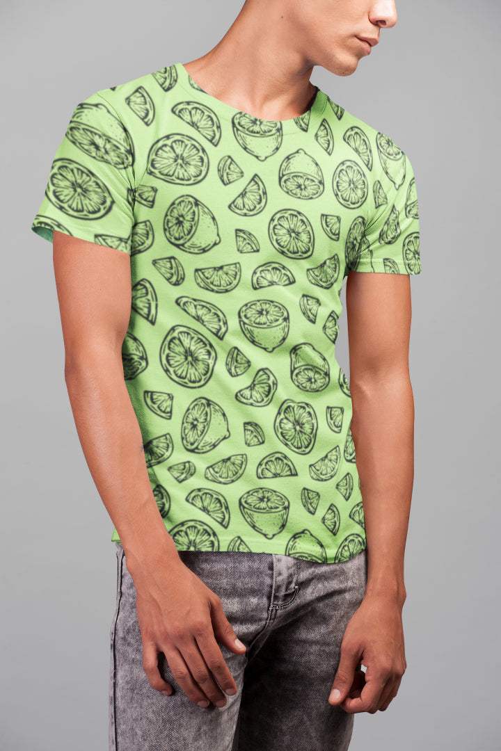 Men's All Over Print Lime T-shirt