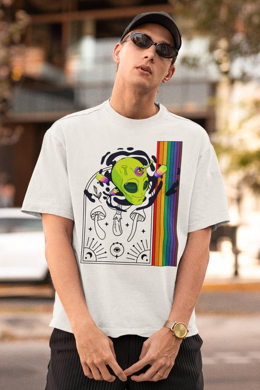 Men's Multicolored Crown Oversized T shirt