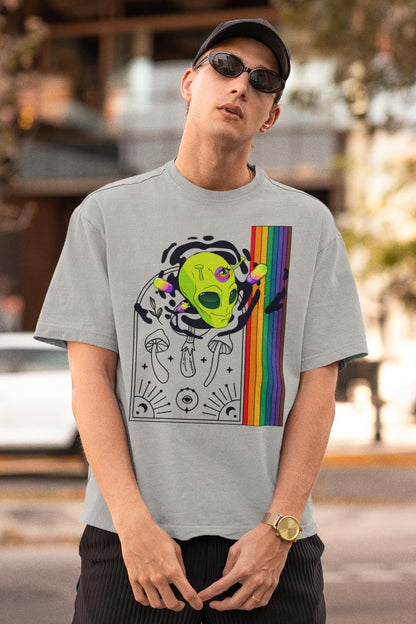 Men's Multicolored Crown Oversized T shirt