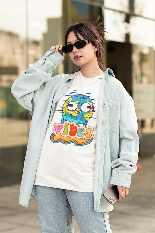 Women's Vibrant Vibes Oversized T shirt