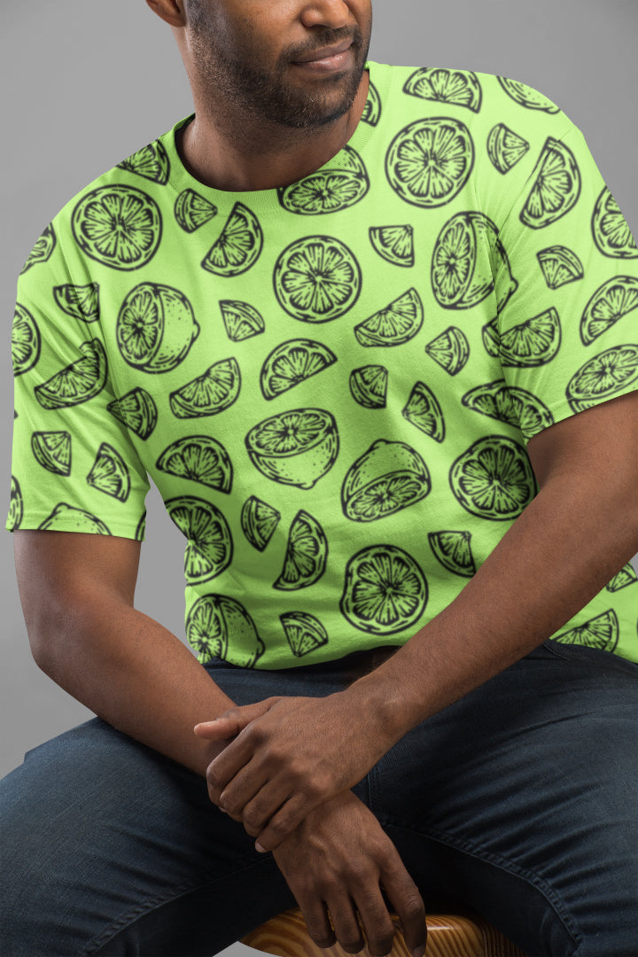 Men's All Over Print Lime T-shirt