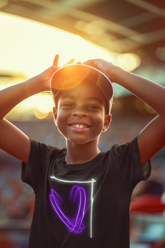 Kid's Glowing Purple Rings Unisex T-shirt