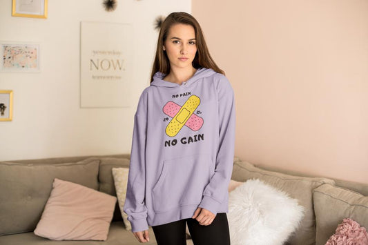 Women's No Pain No Gain Gen-Z Hoodie Sweatshirt