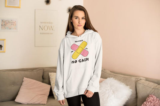 Women's No Pain No Gain Gen-Z Hoodie Sweatshirt