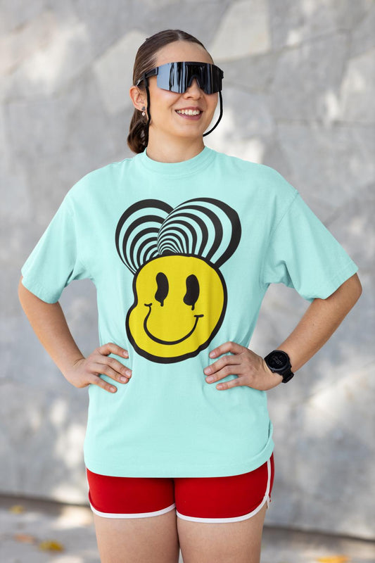 Women's Carefree and Grin Oversized T shirt