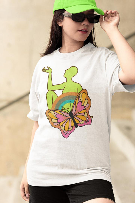 Women's Shades of Butterfly Oversized T shirt