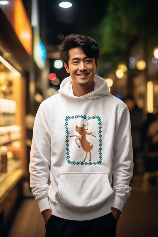 Men's Reindeer Christmas Hoodie Sweatshirt