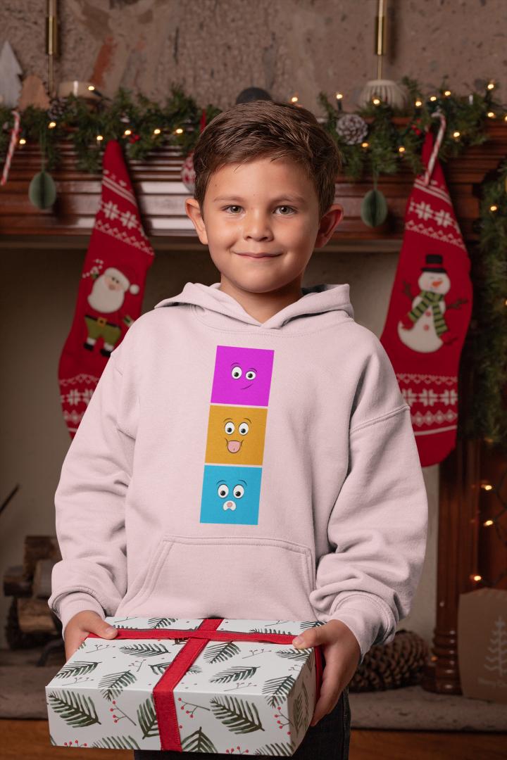 Boy's Smirk Emoji Hoodie Sweatshirt