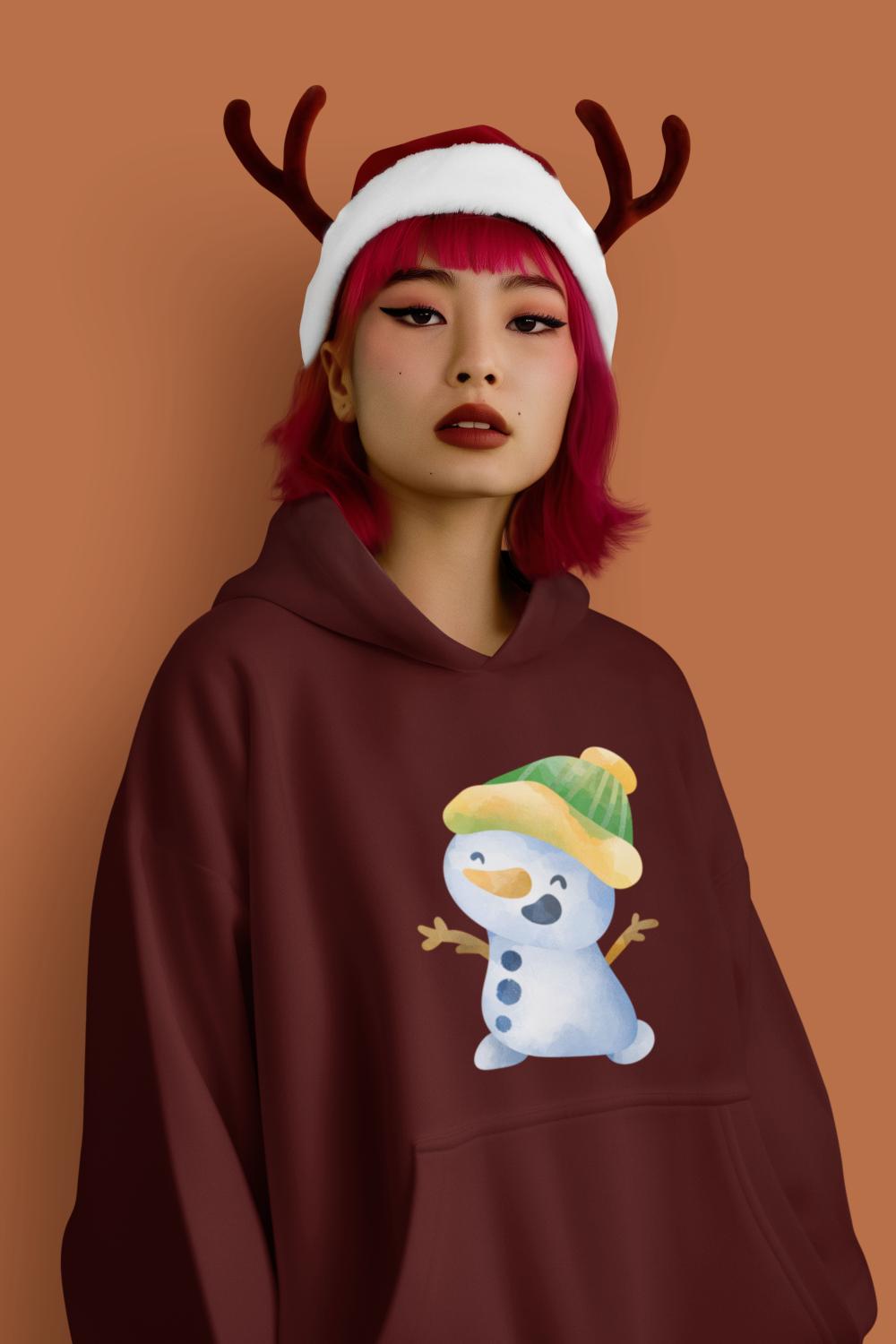 Women's Snowman Hoodie Sweatshirt