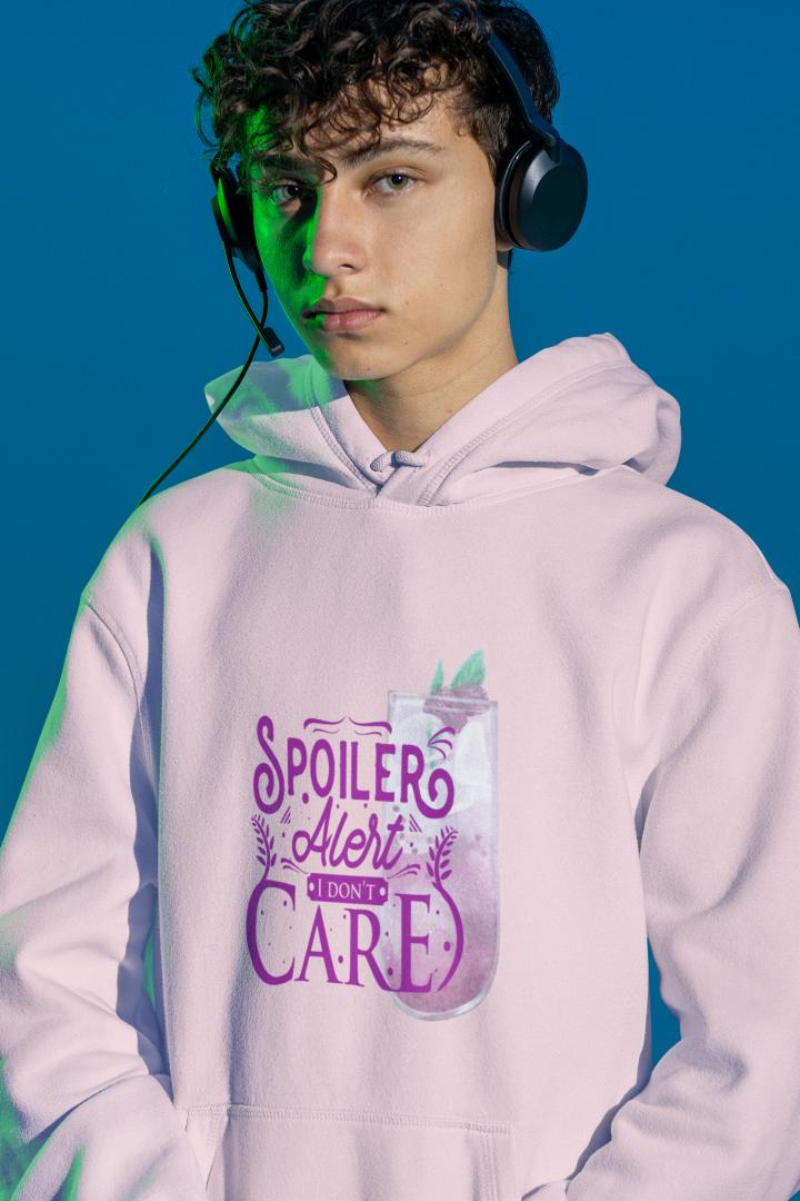 Men's Spoiler Alert Typography Hoodie Sweatshirt